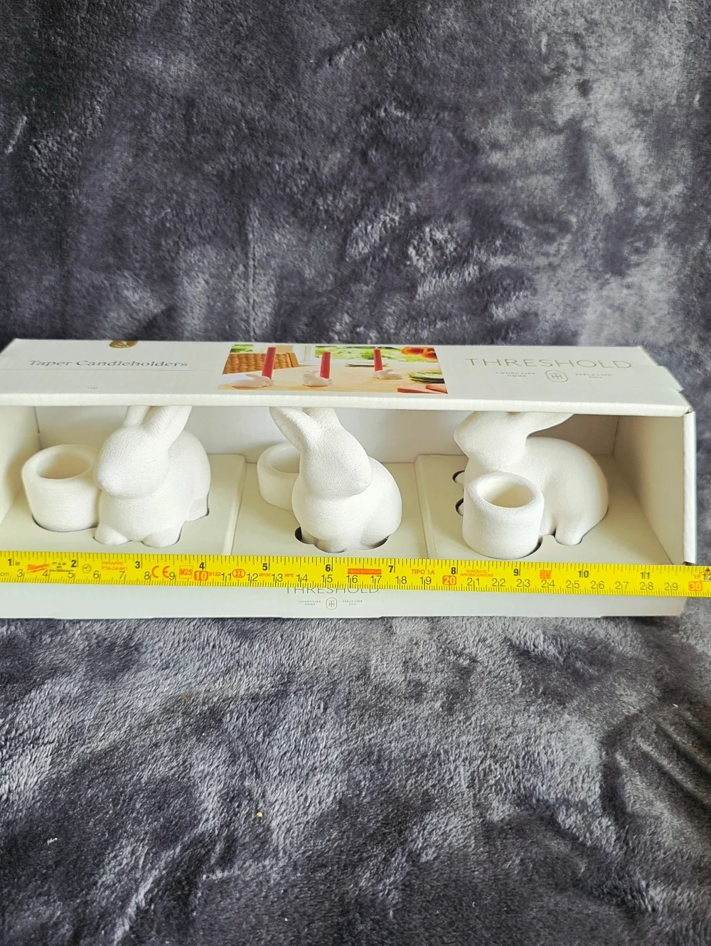New Easter Set of 3 Ceramic Bunny Taper Candle Holders Threshold Target 2026